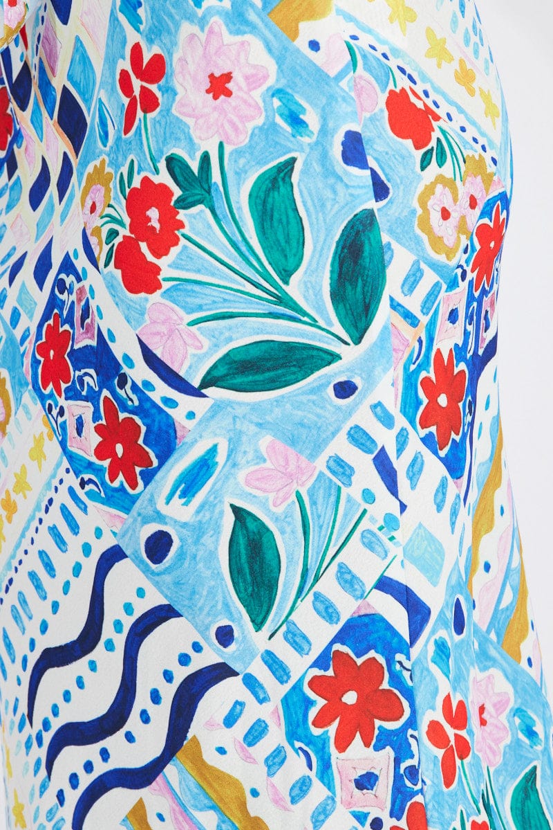 Multi Abstract Maxi Bias Skirt