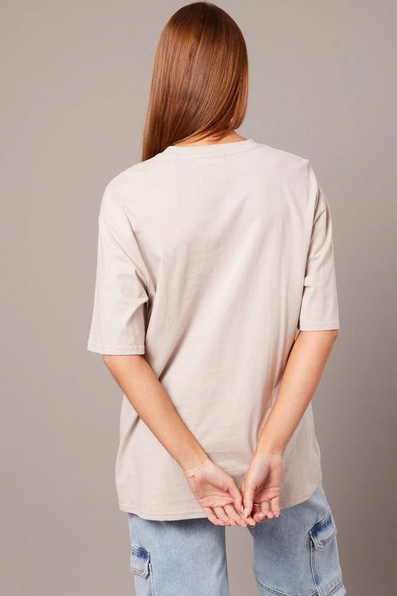 Grey Graphic Tee Short Sleeve