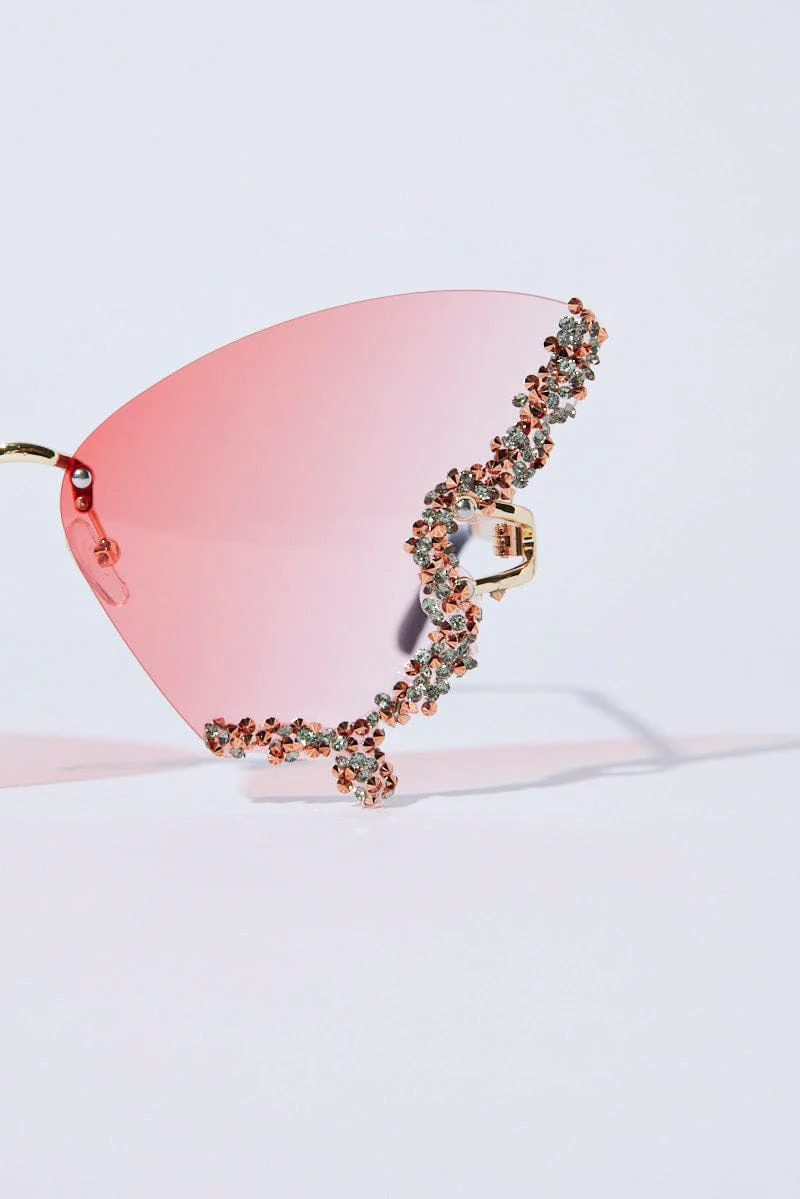 Pink Butterfly Sunglasses