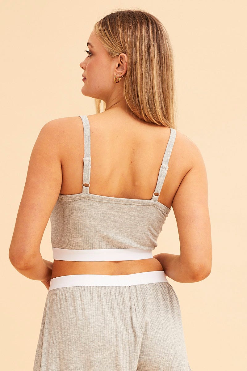 Grey Mia Soft Rib Tank