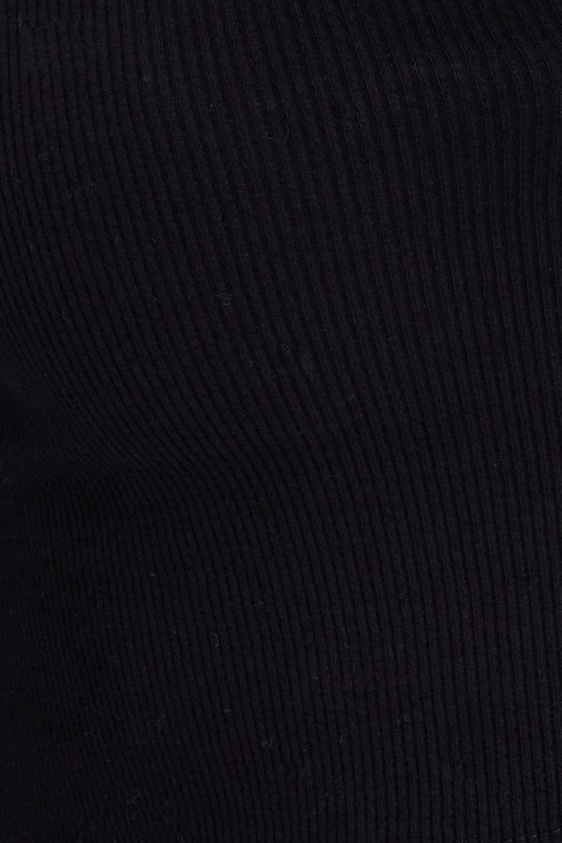 Black Crop Top Contrast Collar And Sleeve Cuff