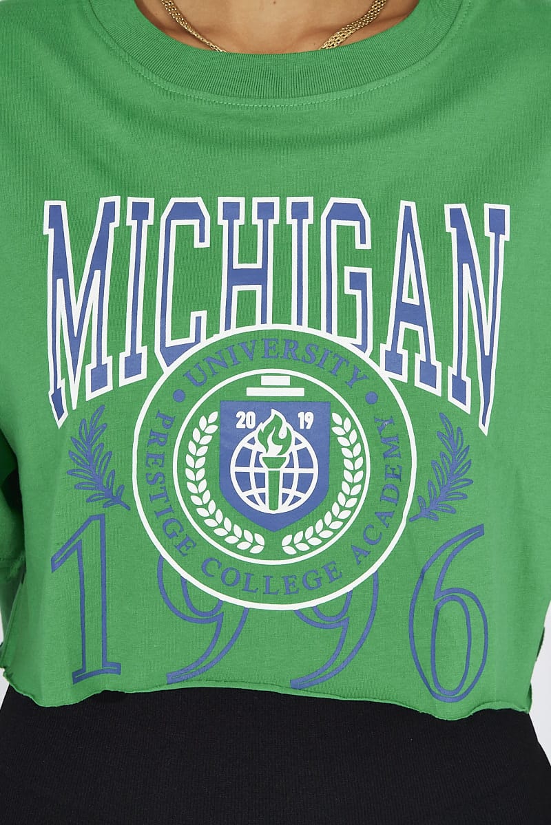 Green Graphic Tee Short Sleeve