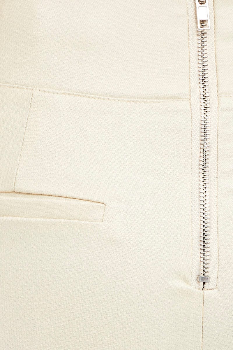 White Slim Pants High Rise