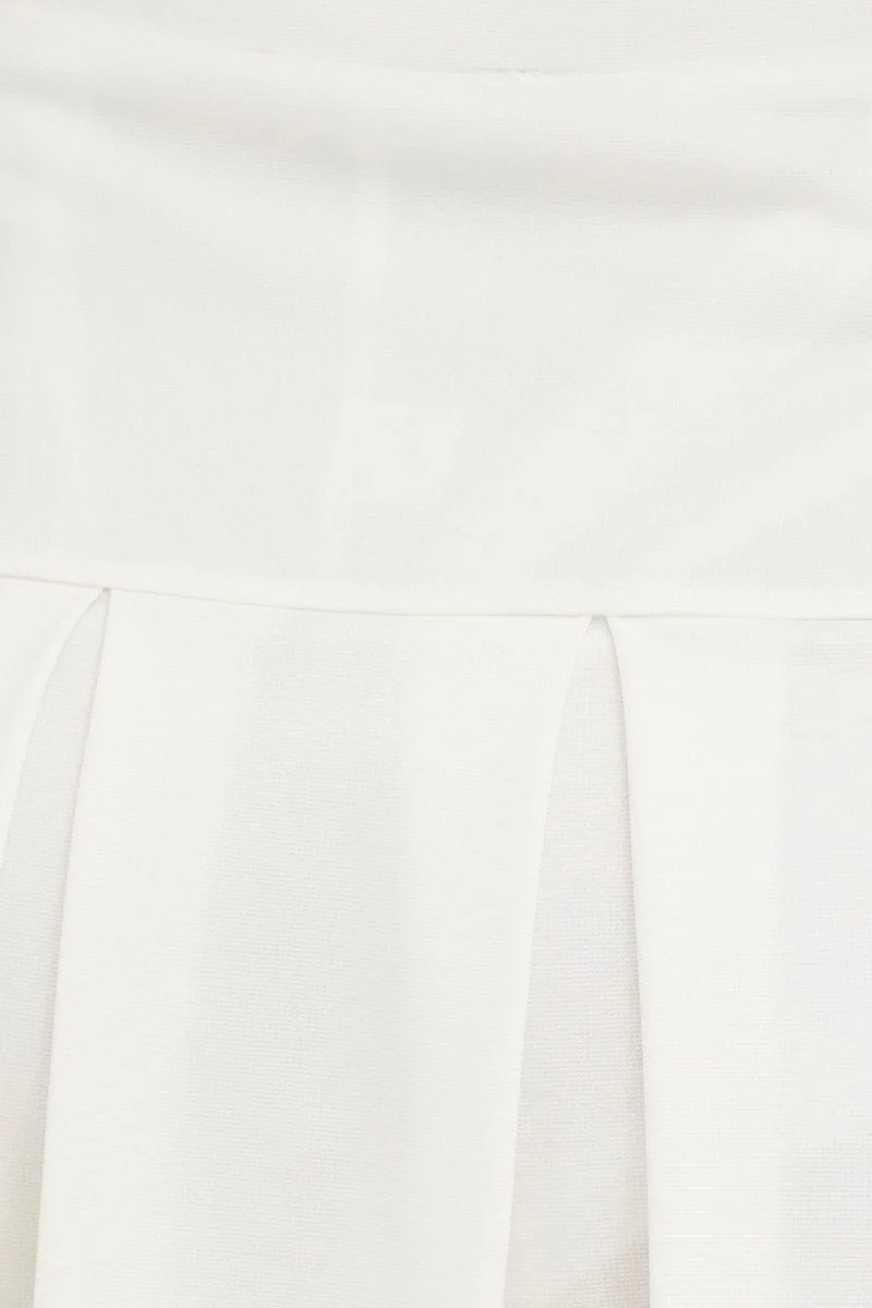 White High Waist Tennis Skirt