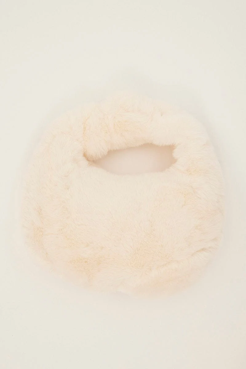 White Faux Fur Shoulder Bag