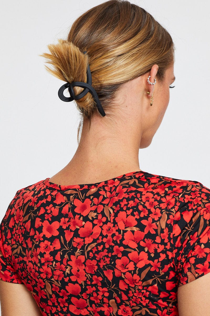 Black Matt Twirl Claw Clip