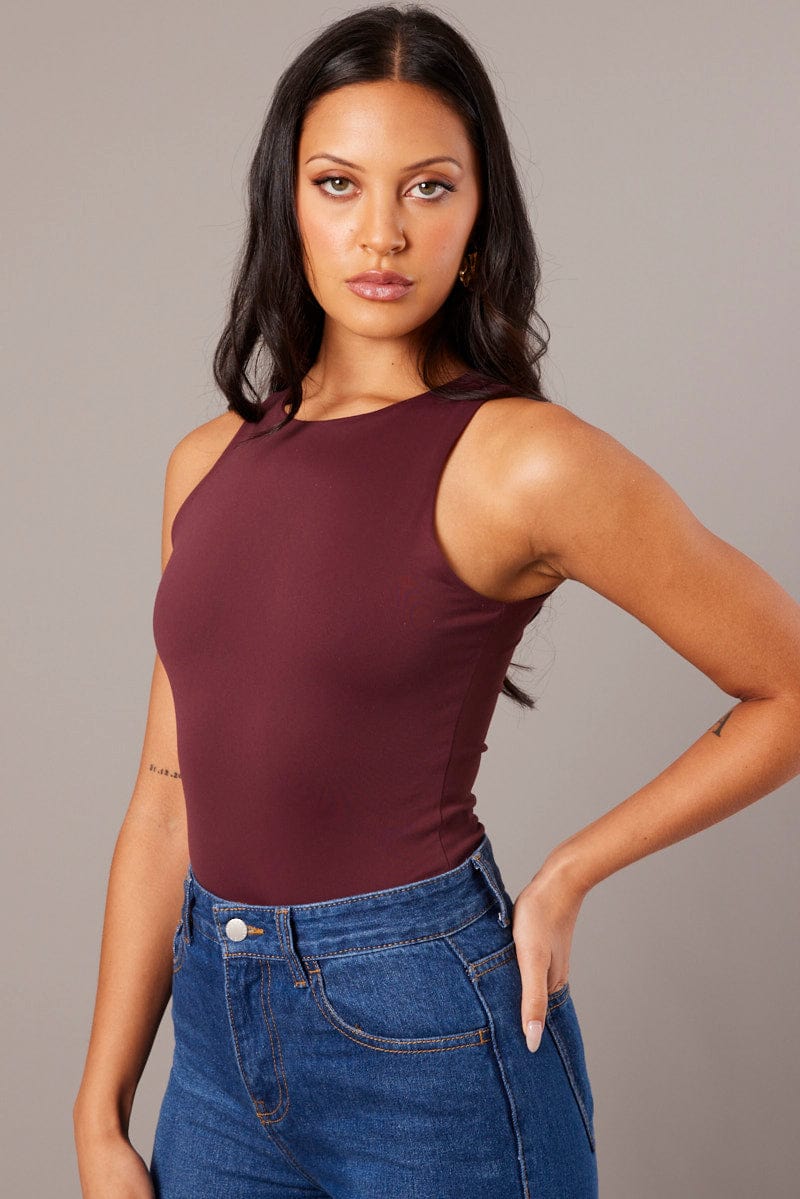 Red Supersoft Bodysuit Sleeveless