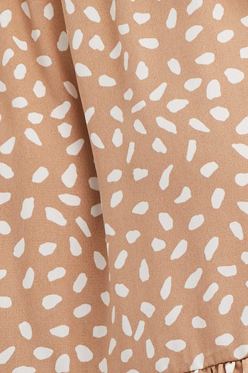 Geo Print Skater Dress Long Sleeve Mini