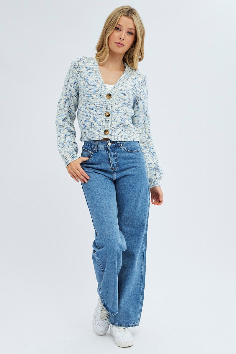 Multi Knit Cardigan Long Sleeve Cable