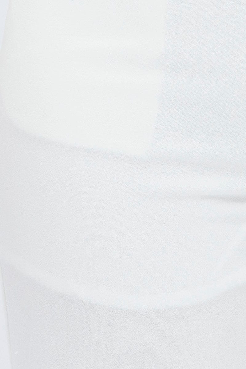 White Straight Fit Pants High Rise Ponte