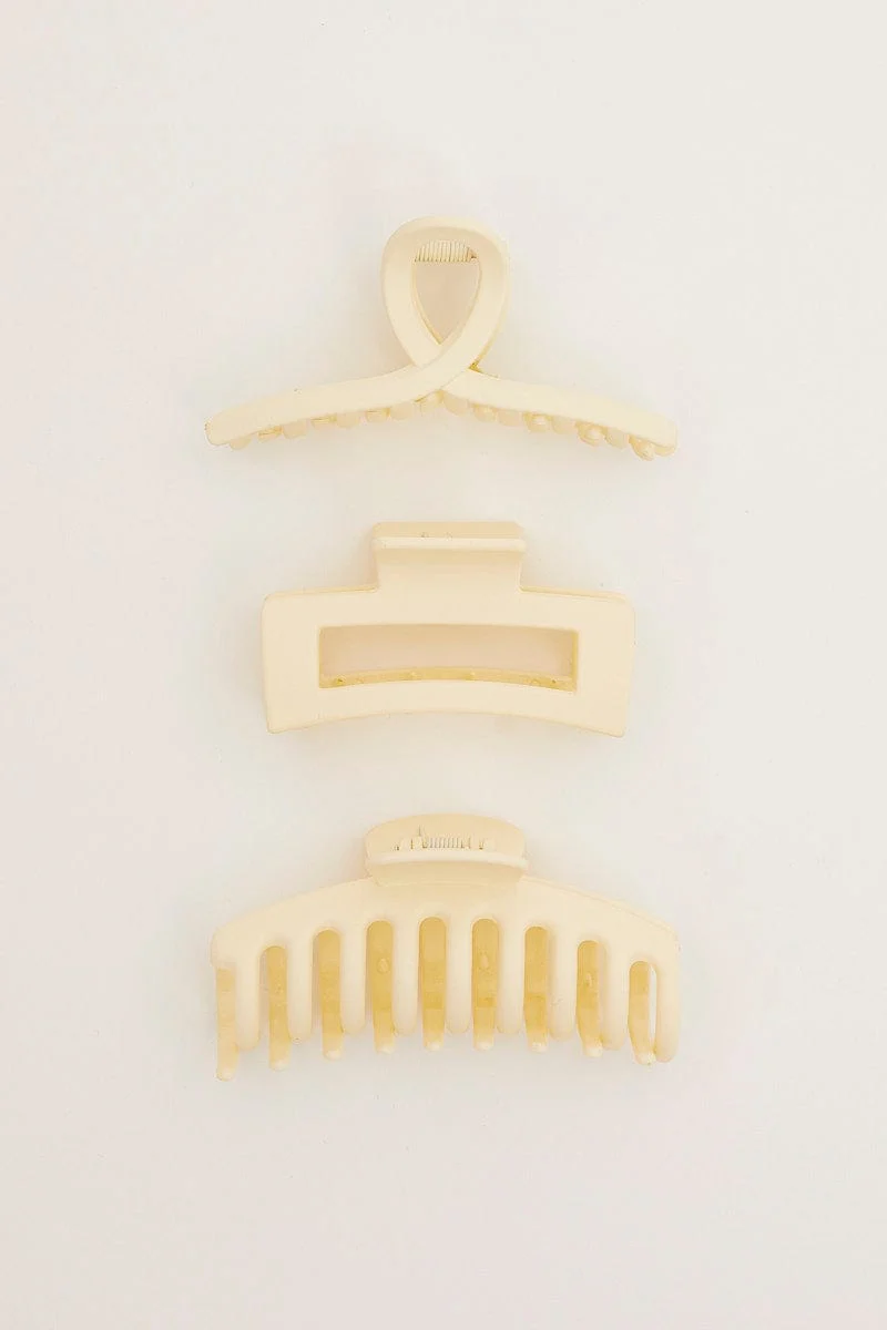 White Hair Claw Clip