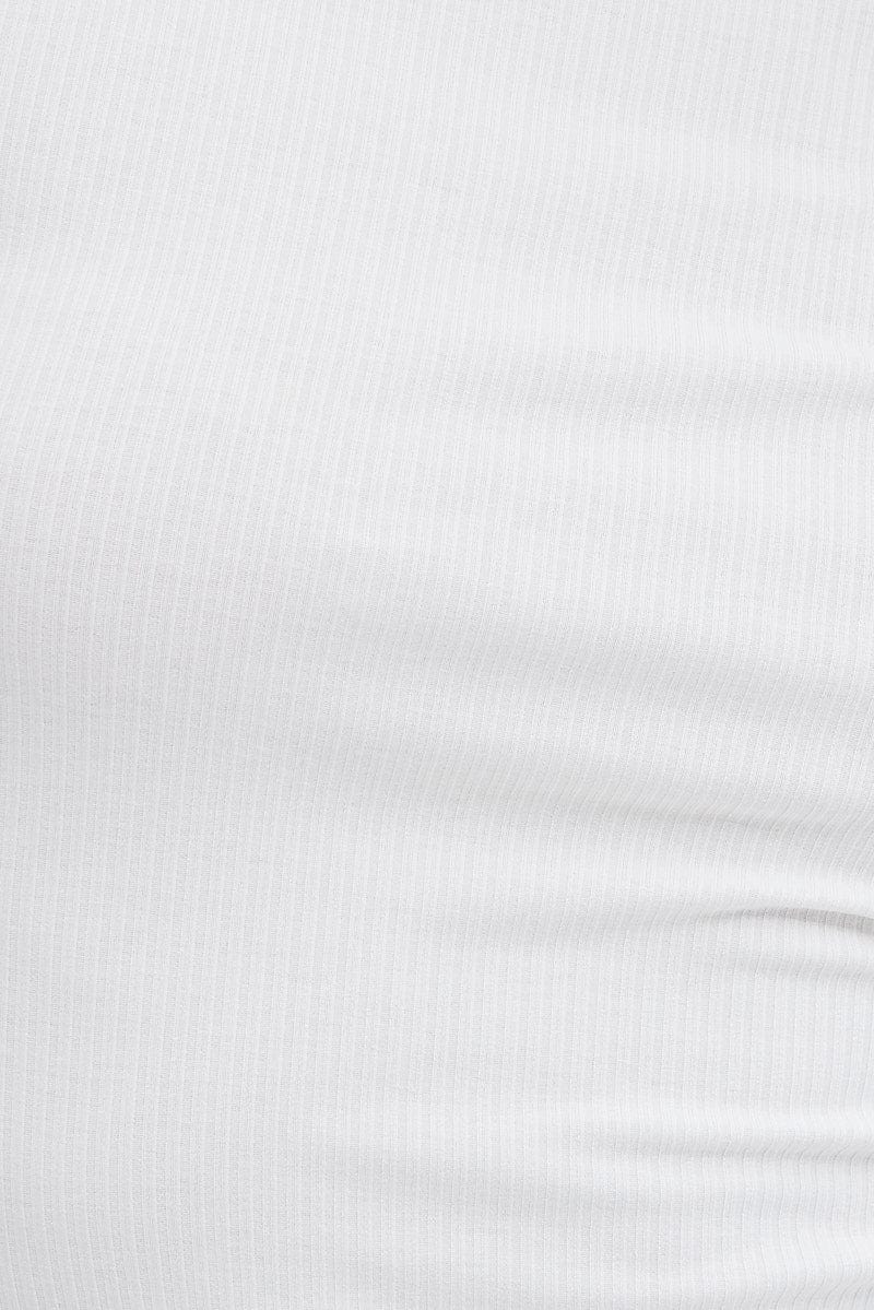 White Top Long Sleeve High Neck