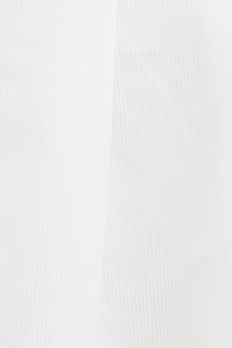 White Tennis Skirt Low Rise Micro Mini Pleated Corduroy