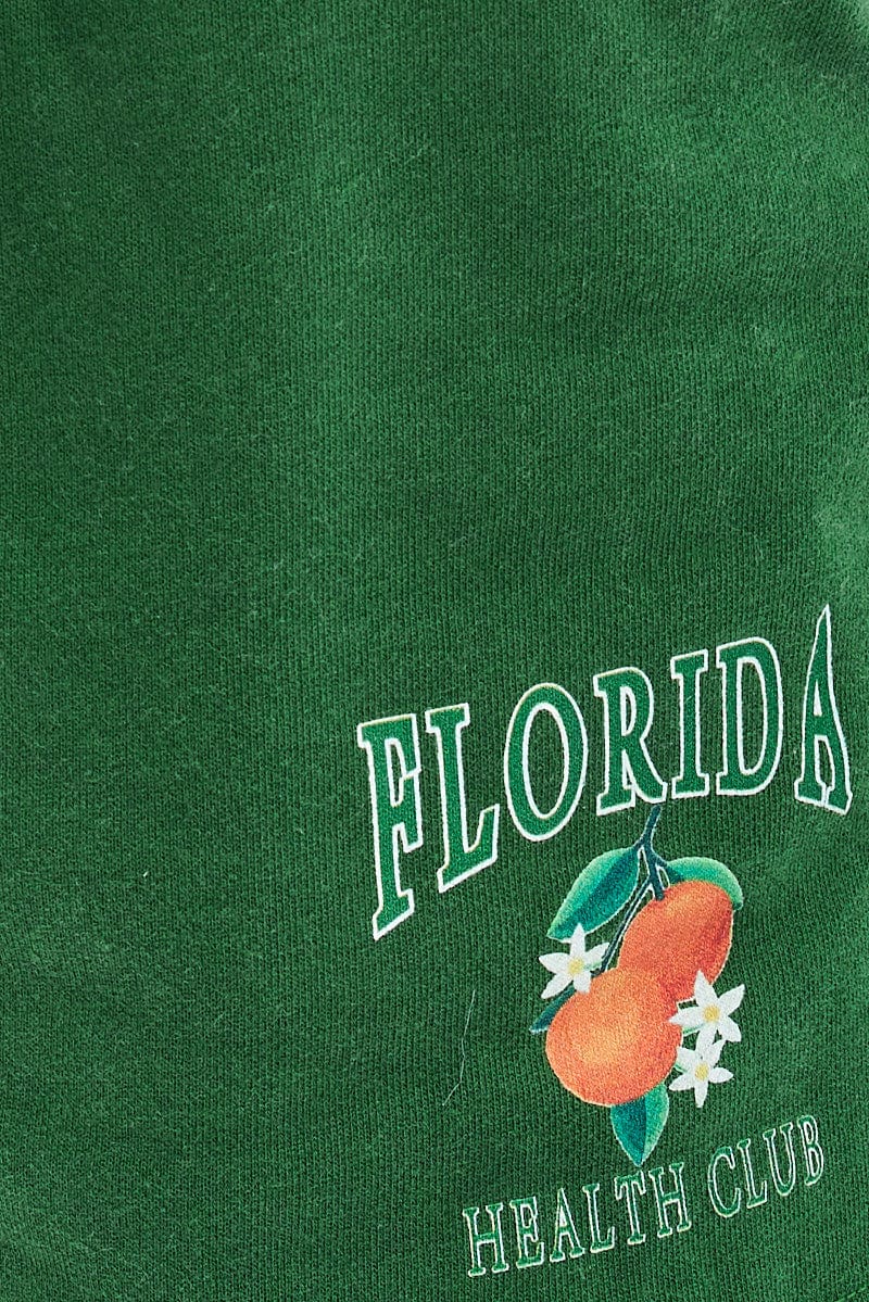 Green Track Short Graphic Florida Lounge Sweat Shorts