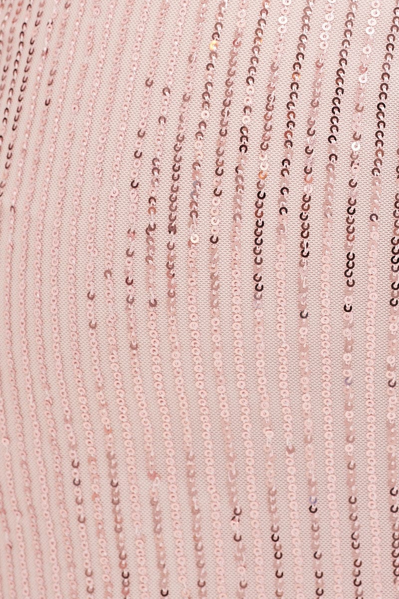 Pink Sequin Mini Dress