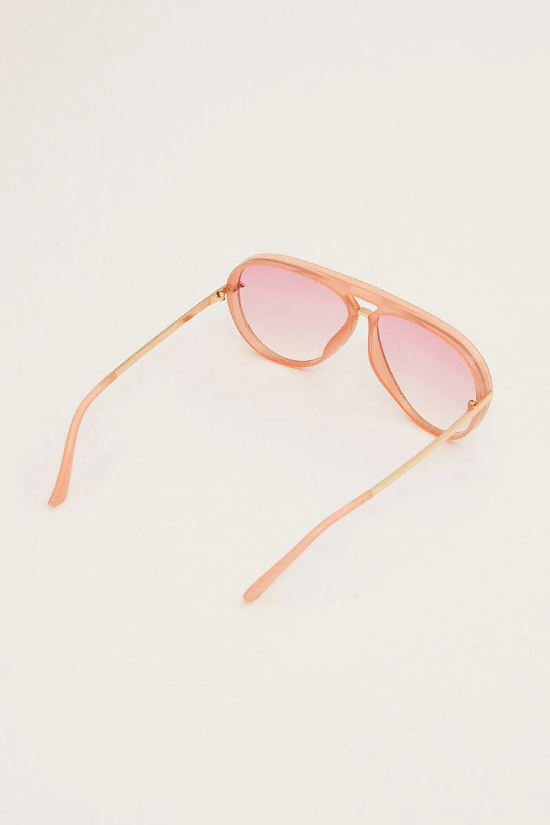 Pink Top Bar Fashion Glasses
