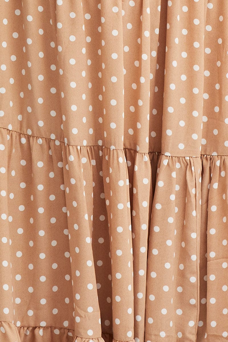 Polka Dot Maxi Dress Sleeveless Evening