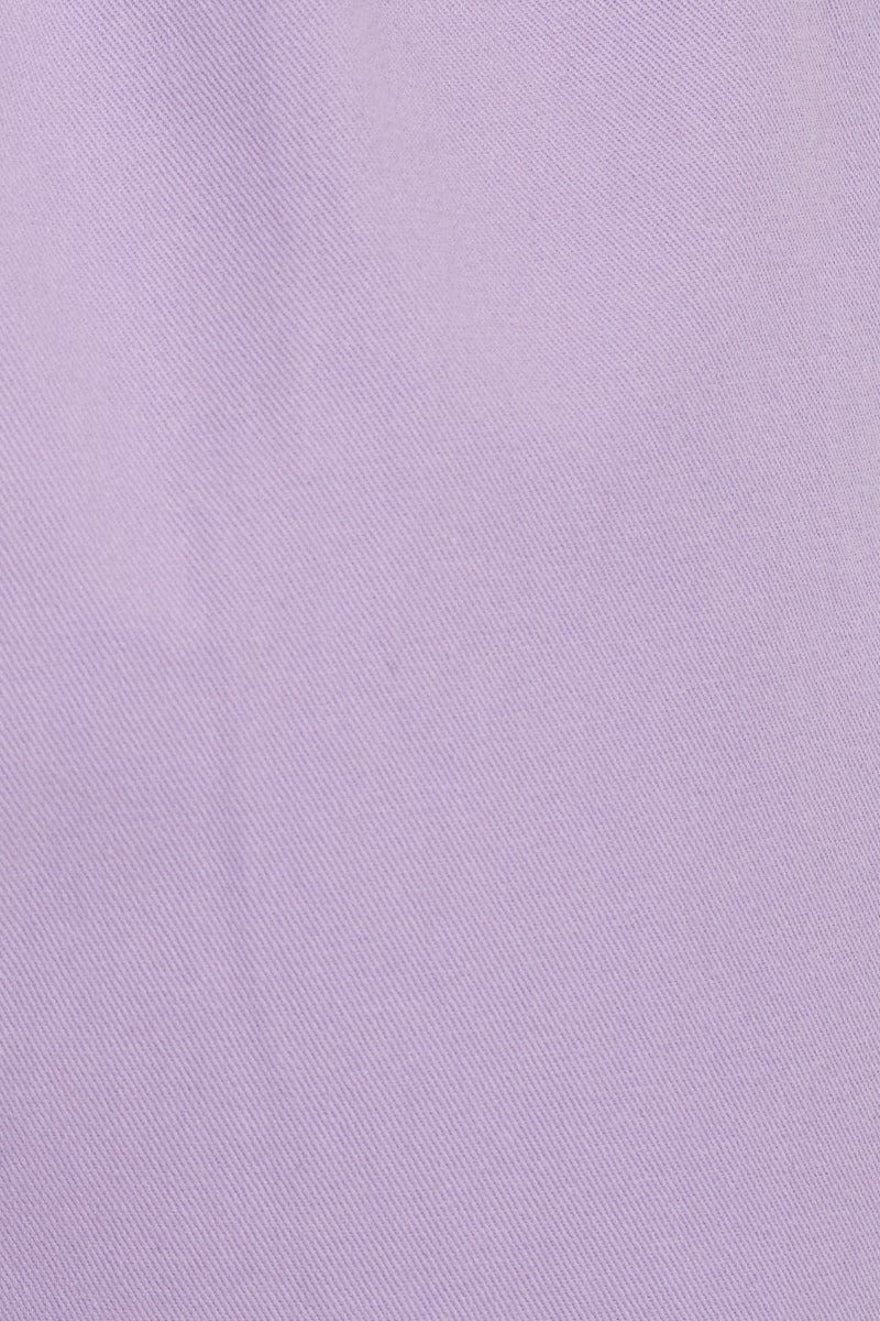 Purple Belted Elastic Waist Short