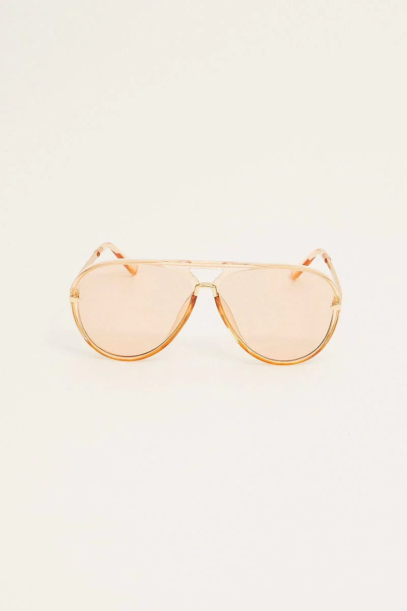 Orange Top Bar Fashion Glasses