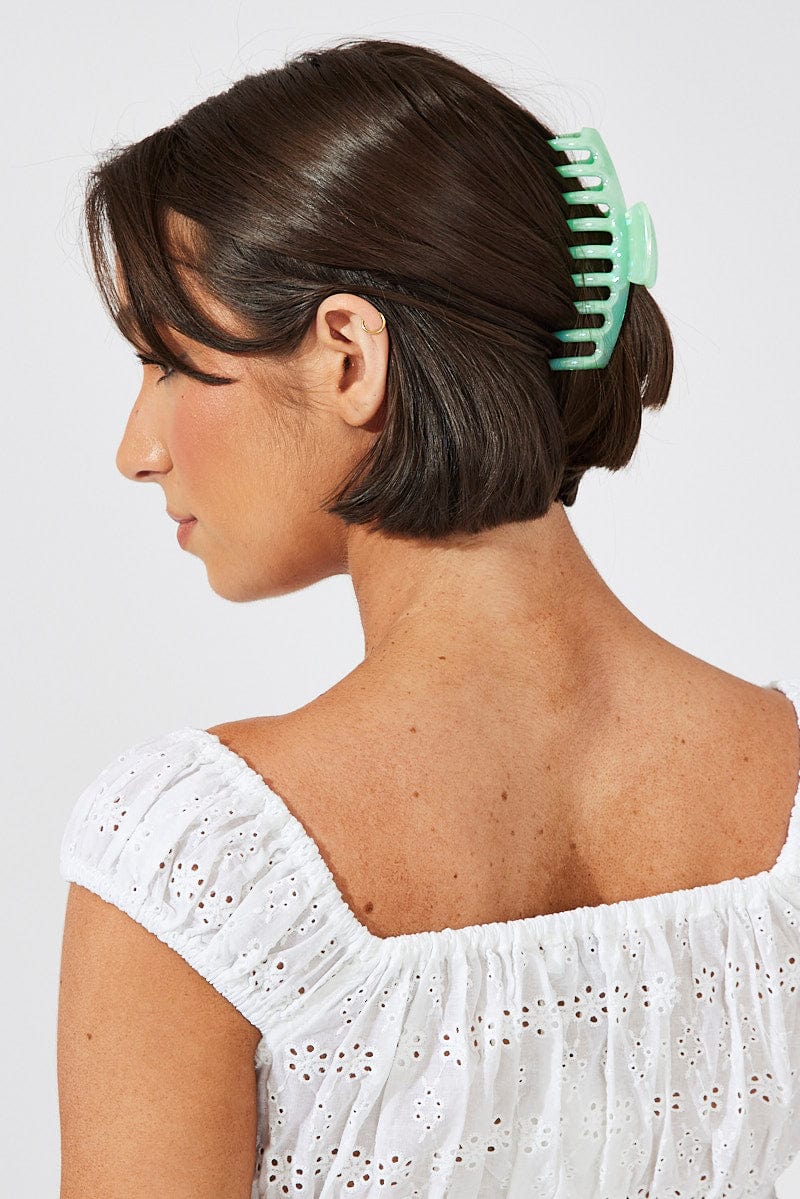 Green Classic Hair Claw Clip