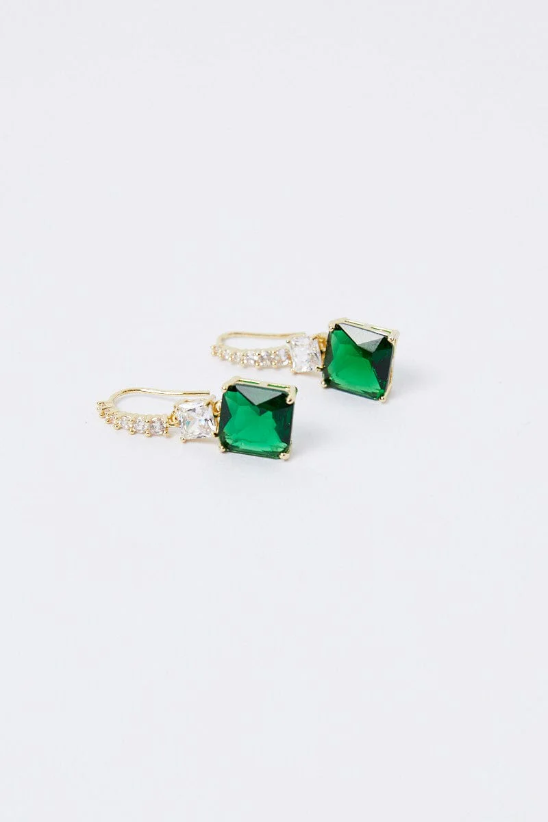 Green Jewel Earrings