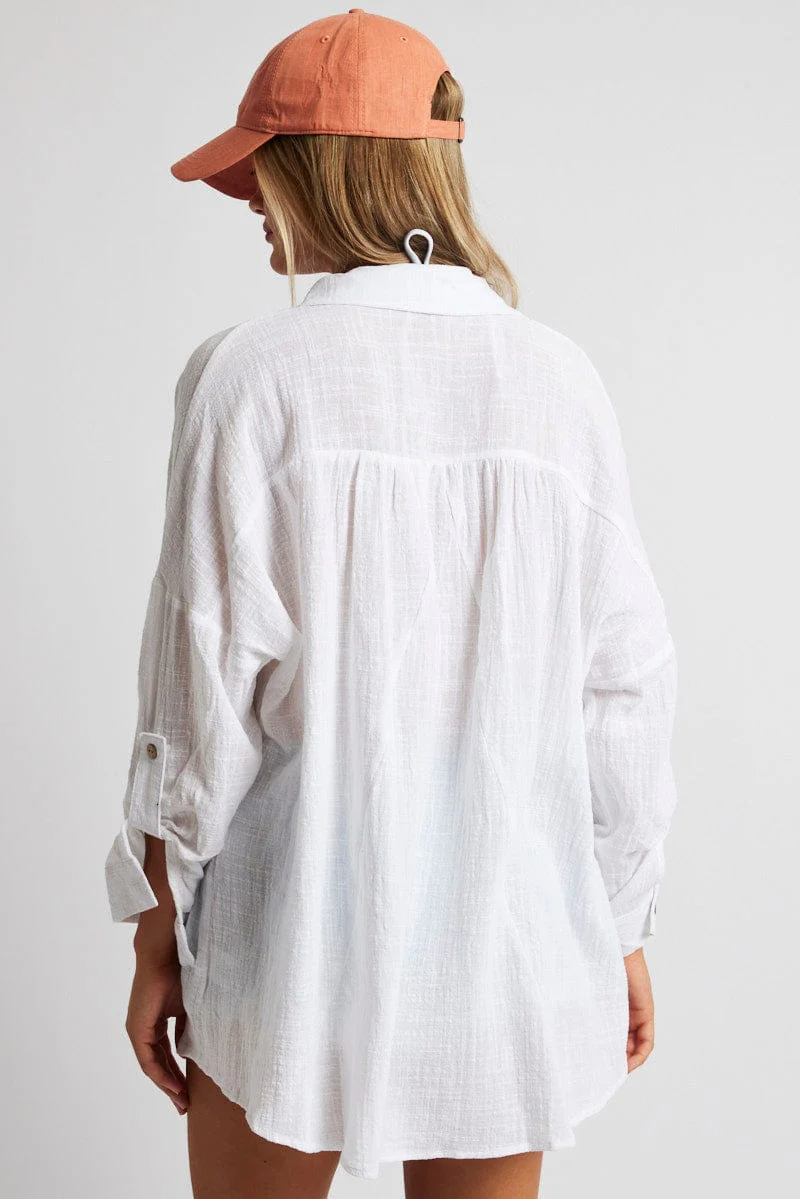 White Shirt Long Sleeve Cotton