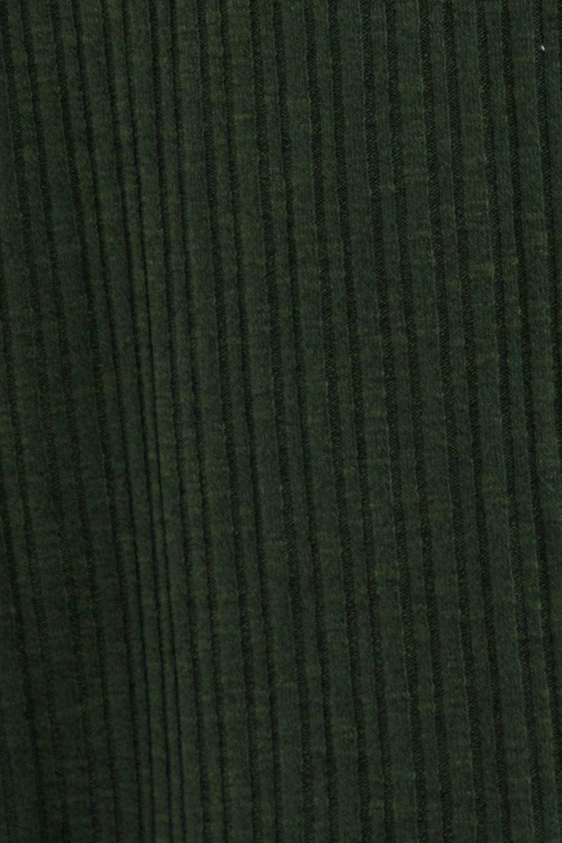 Green Maxi Dress Bodycon Tie Belted Rib