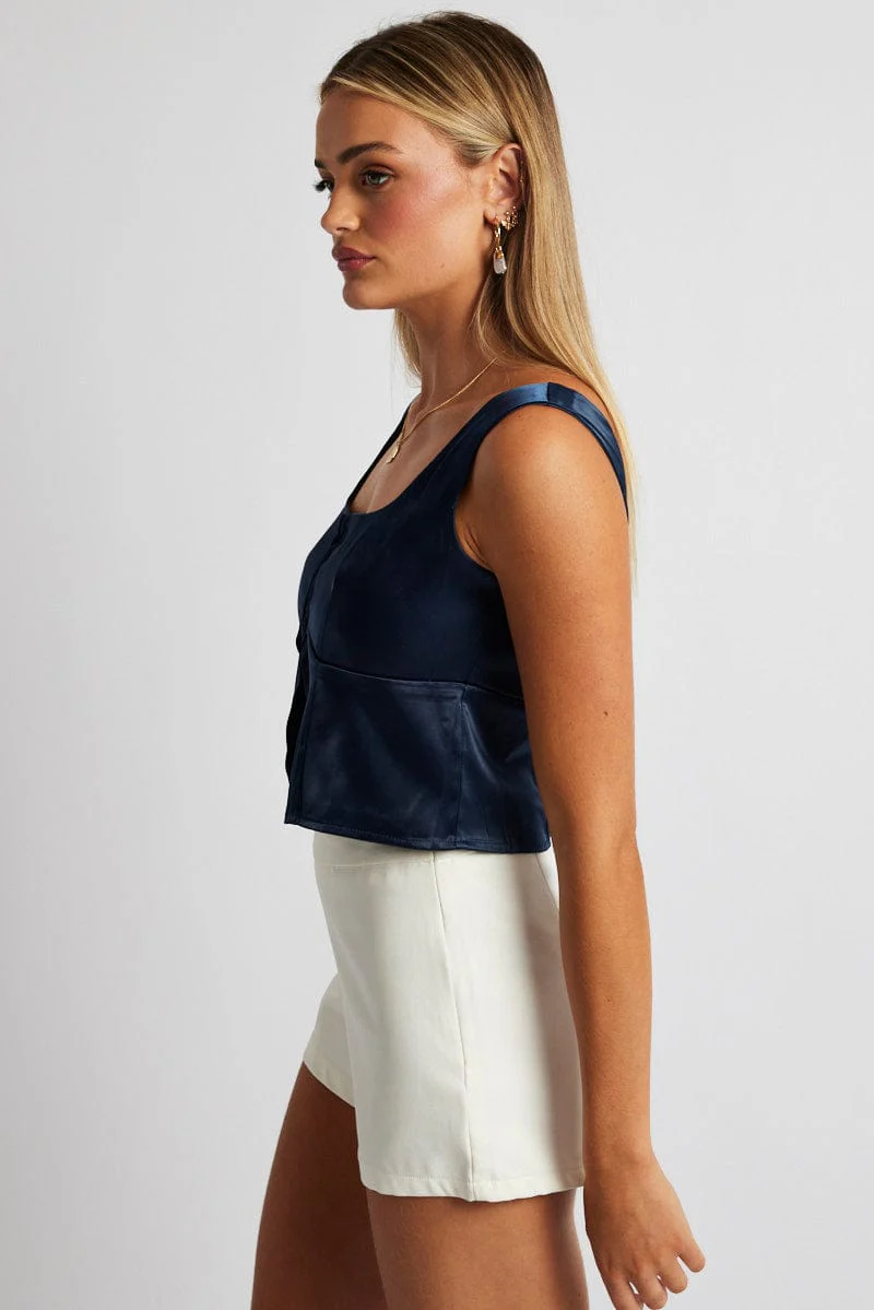 Blue Cami Top Sleeveless