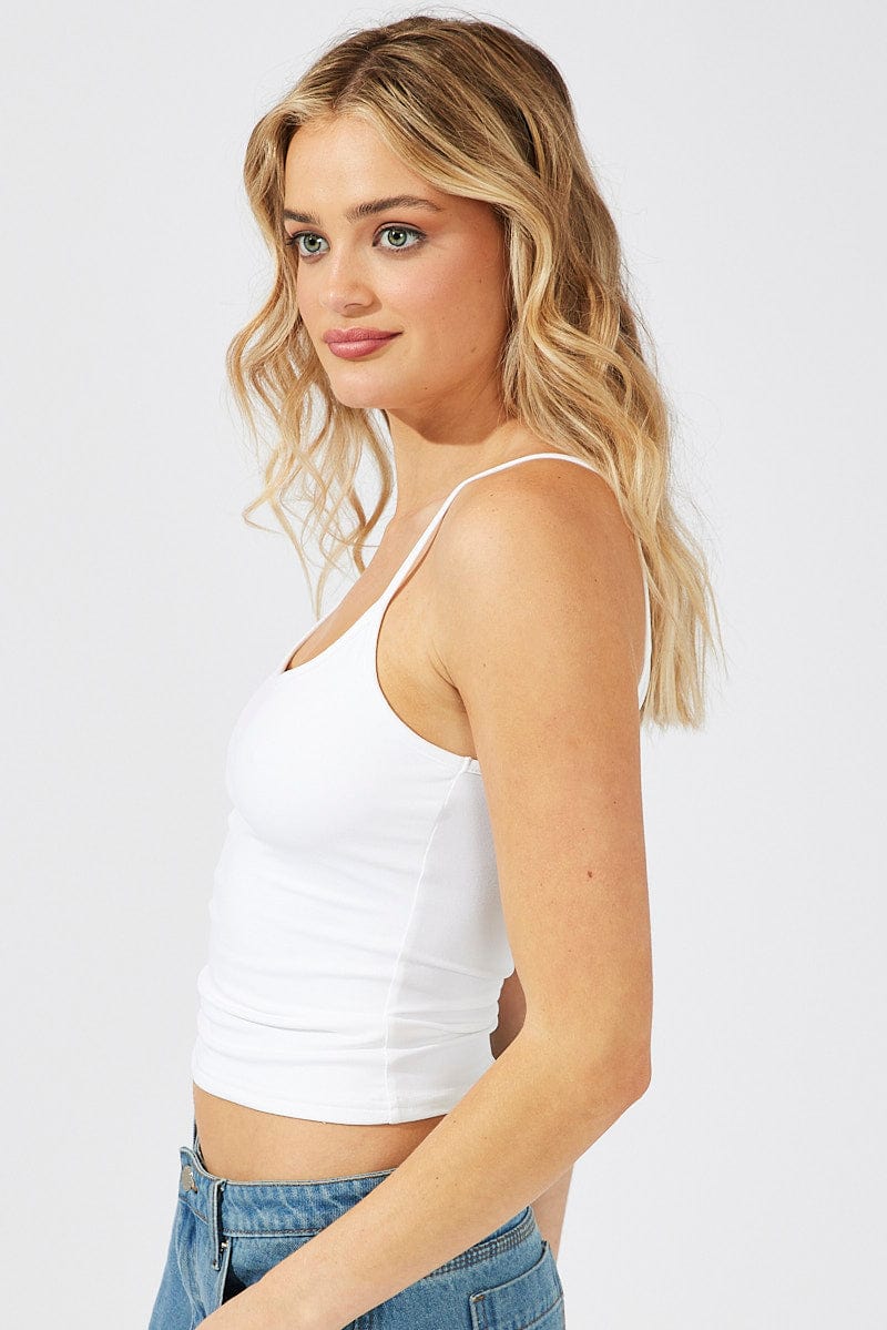 White Supersoft Singlet Longline