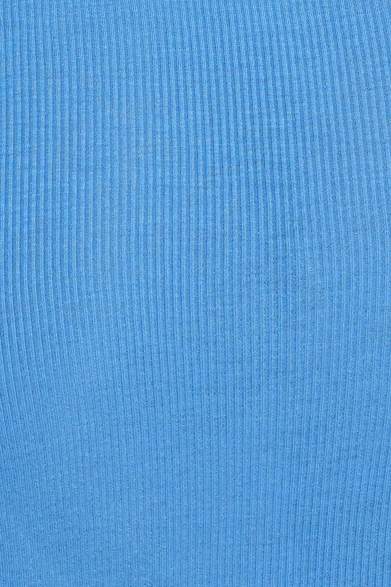 Blue Crop Top Sleeveless Halter