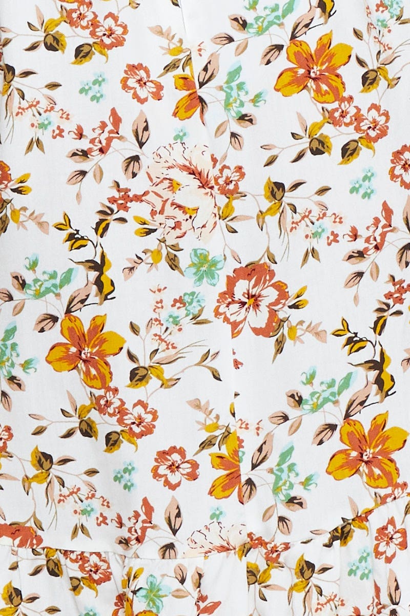 Print Mini Dress Short Sleeve Fit And Flare