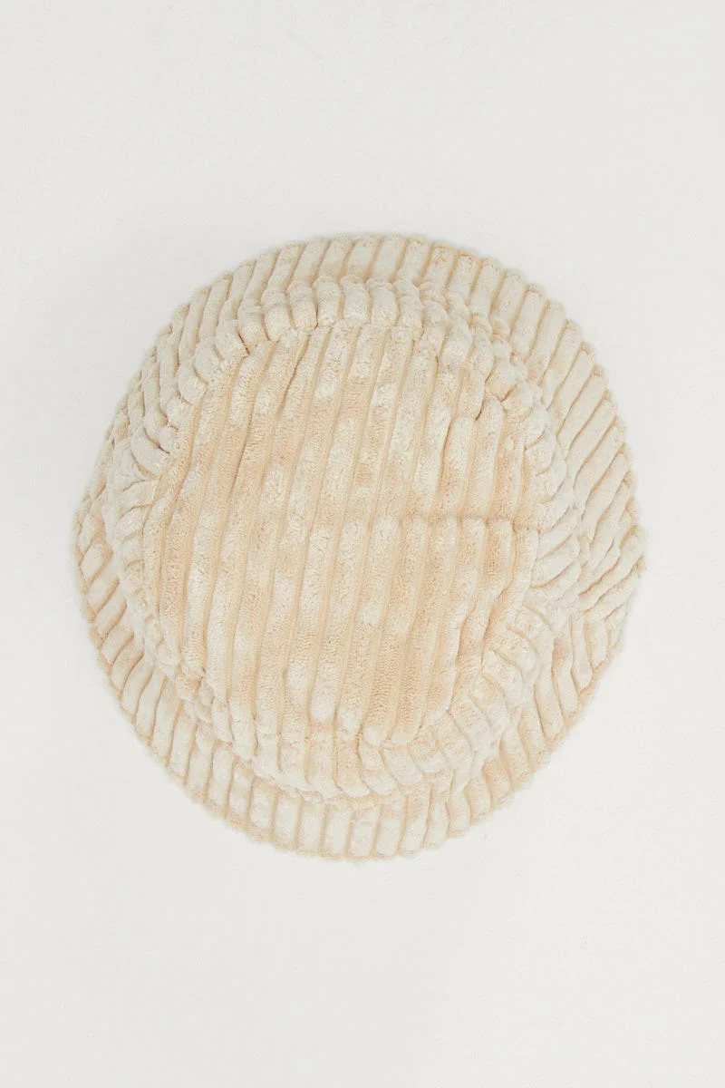 White Chunky Cord Bucket Hat