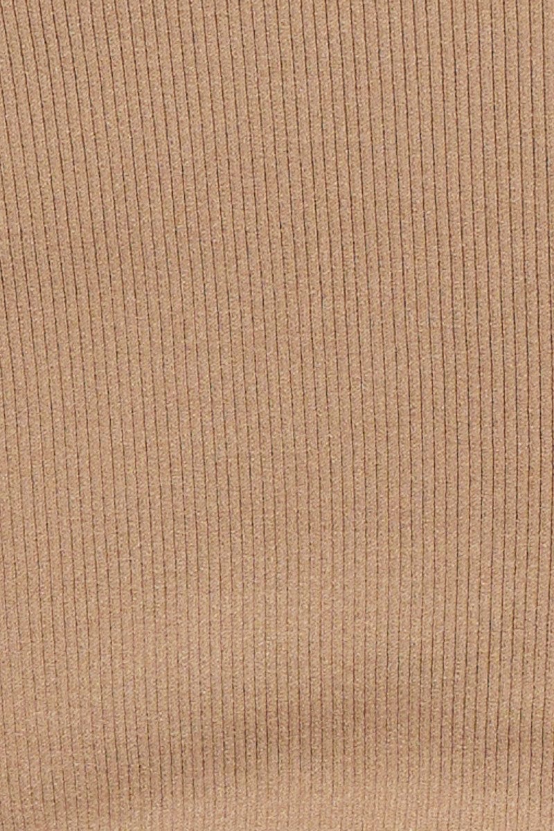 Brown Crop Tank Top Sleeveless Round Neck Seamless