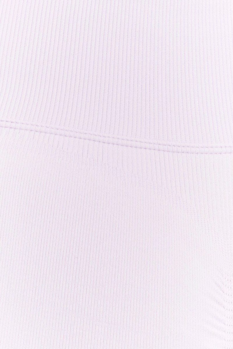 Purple Seamless Halter Top And Bike Shorts Activewear Set