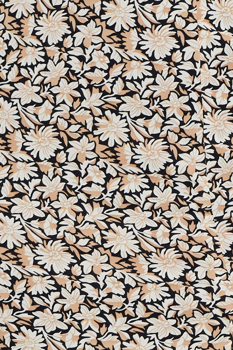 Print Mini Skirt Front Slit