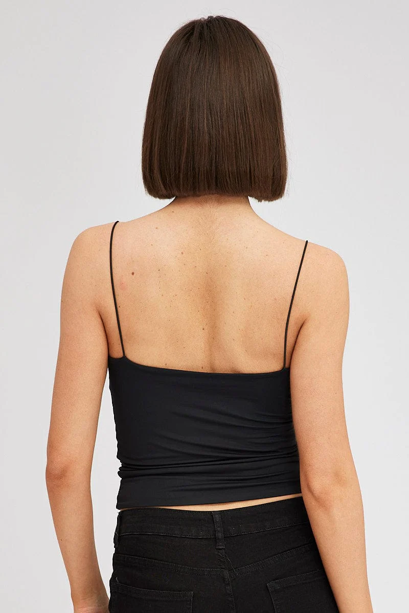 Black Top Crop Strap Corsage