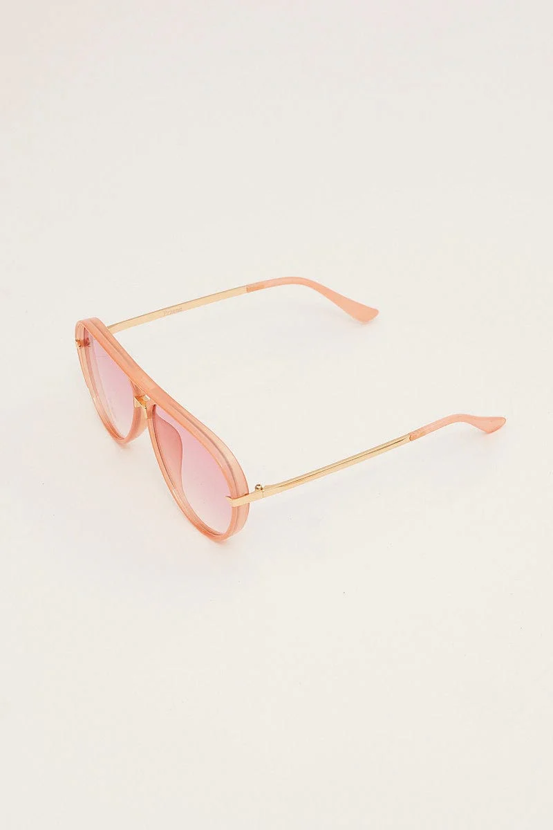 Pink Top Bar Fashion Glasses