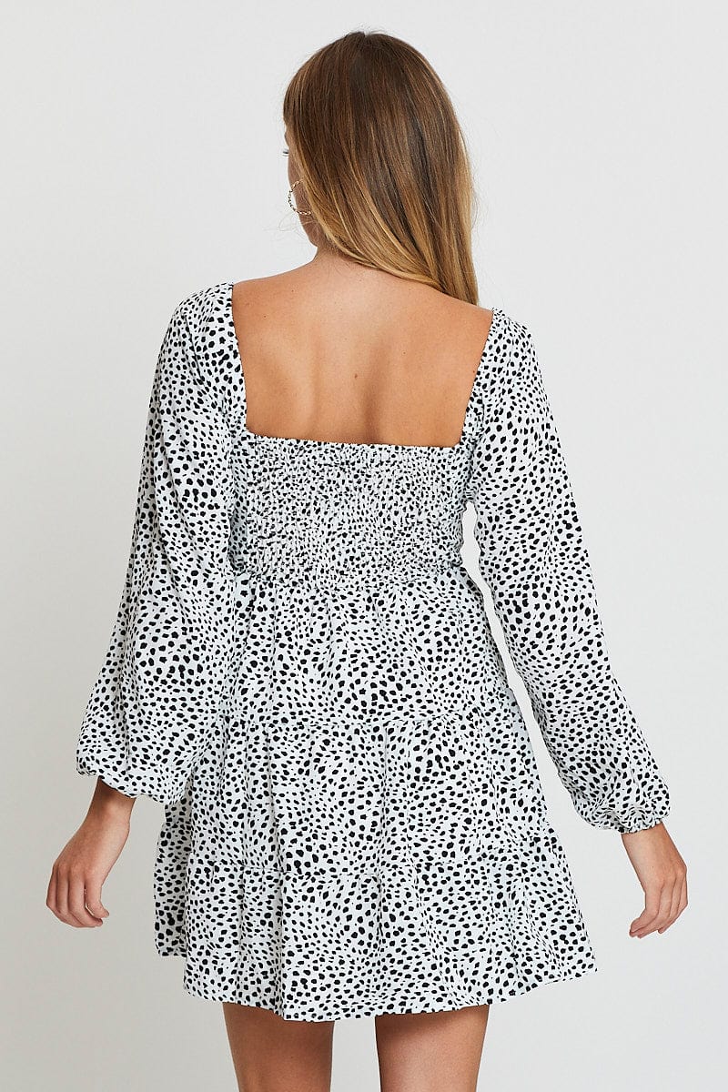 Print Mini Dress Short Sleeve