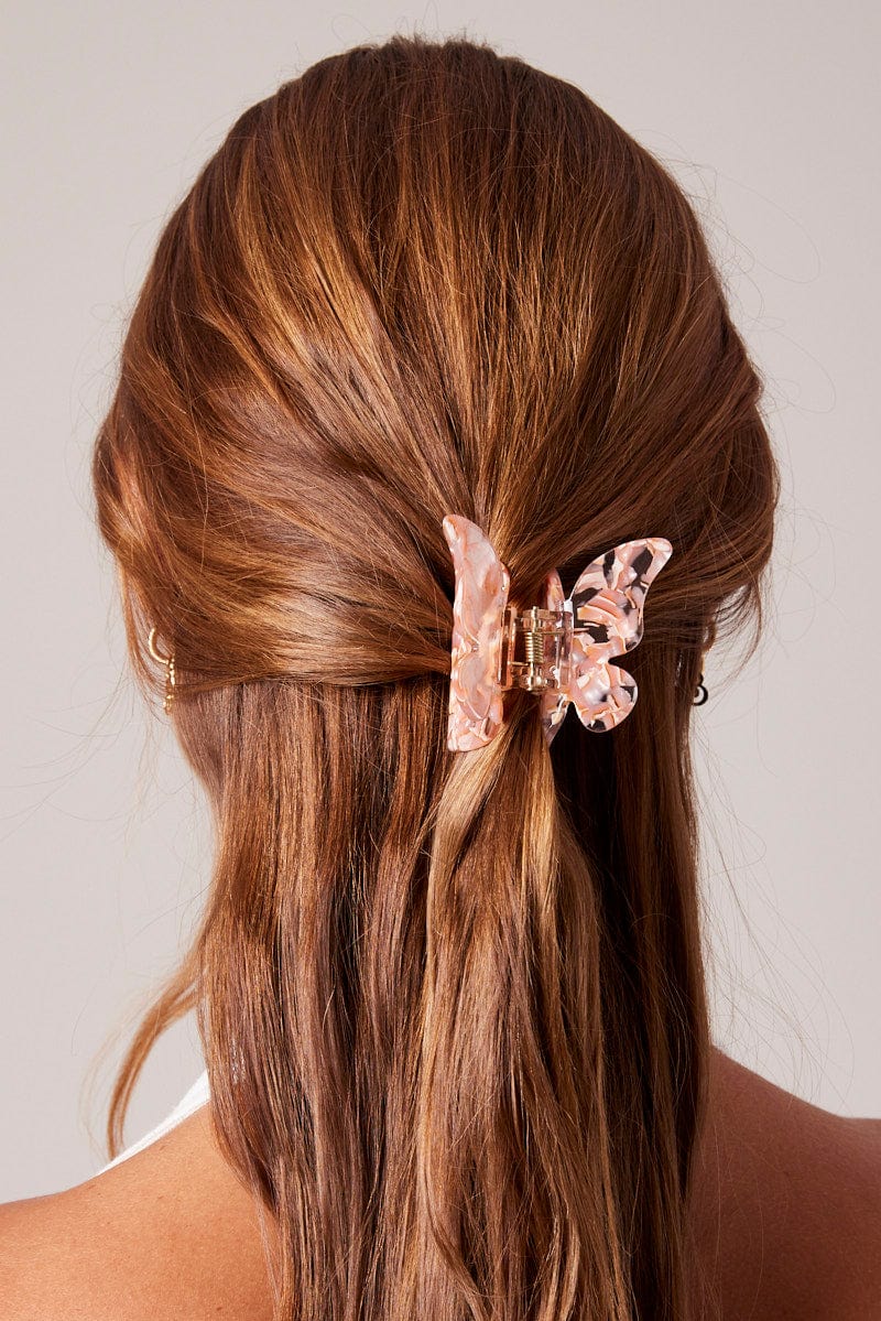 Orange Butterfly Claw Clips