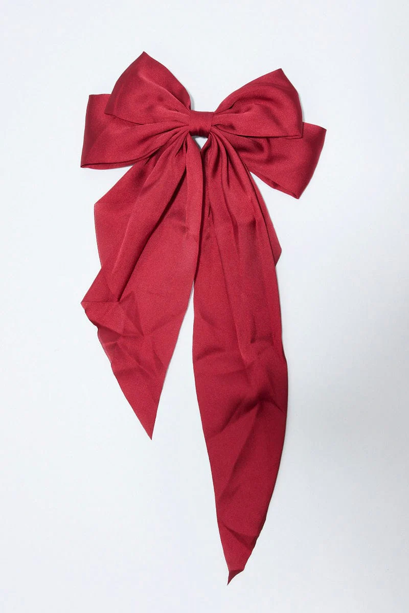 Red Large Bow Hair Clip