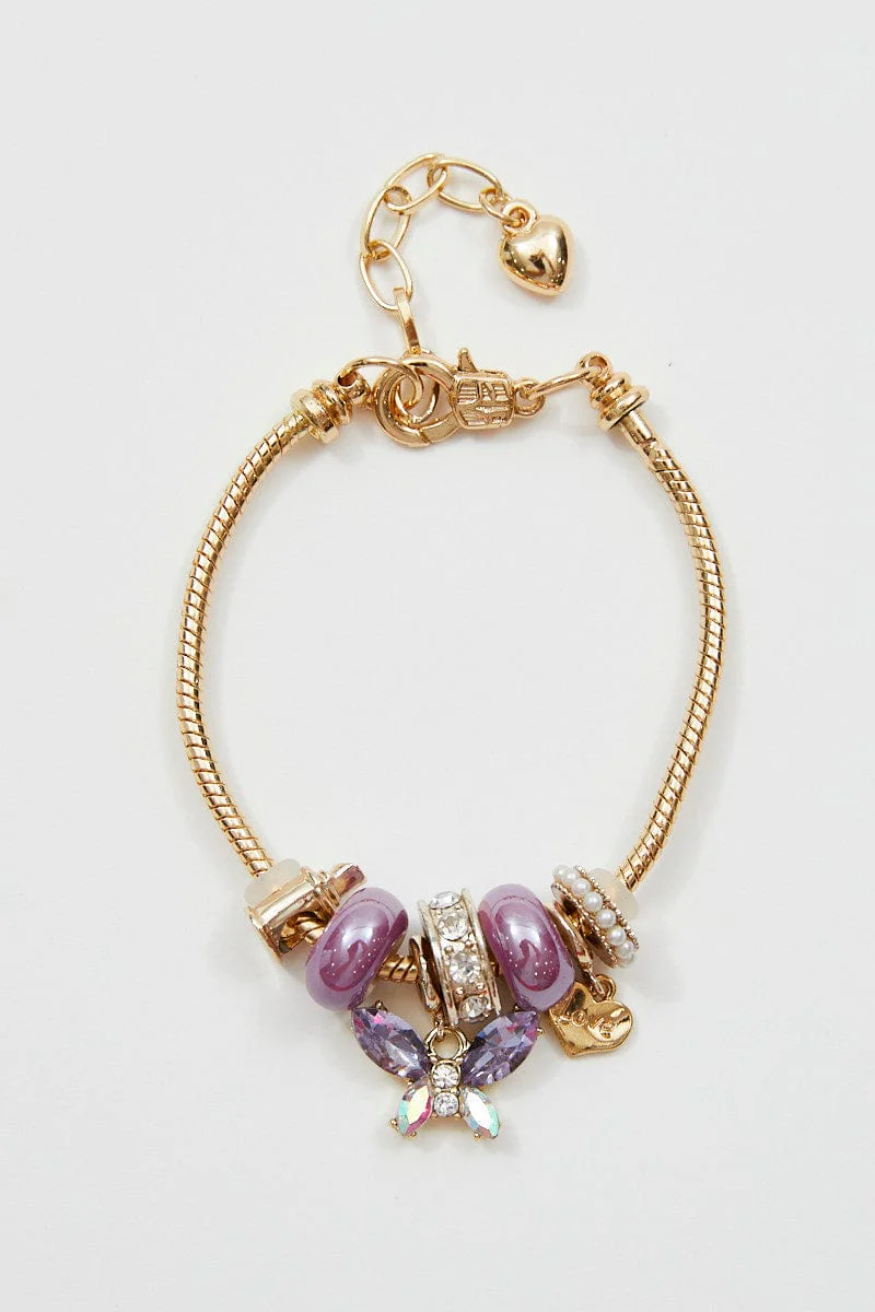 Purple Charm Bracelet