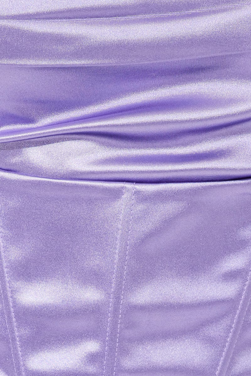Purple Satin Cami Sleeveless Strap