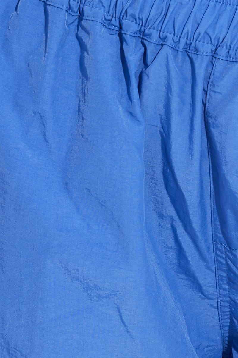 Blue Parachute Cargo Pants Low Rise