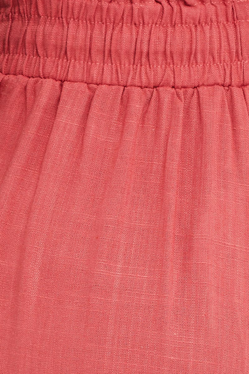 Brown Wide Leg Pants High Rise