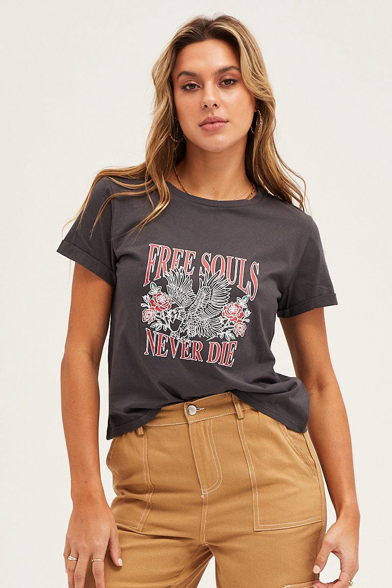 Grey Short Sleeve Graphic Tee