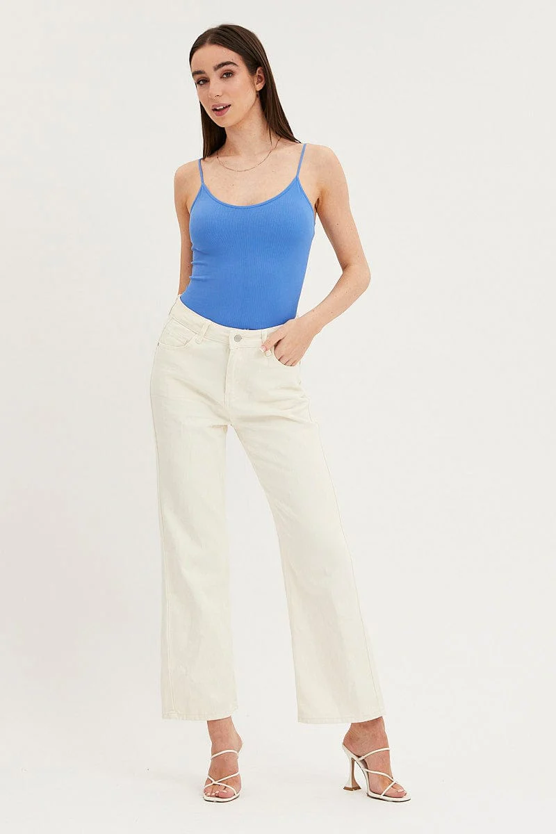 Blue Seamless Singlet Top