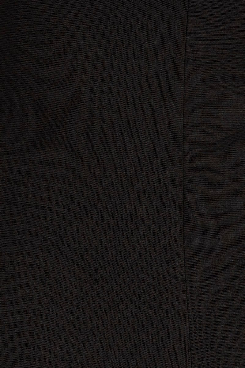 Black Maxi Dress Sleeveless Gathering Bust Mesh