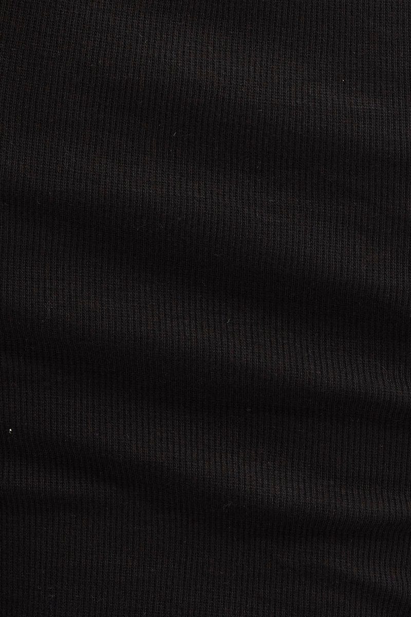 Black Top Short Sleeve Round Neck