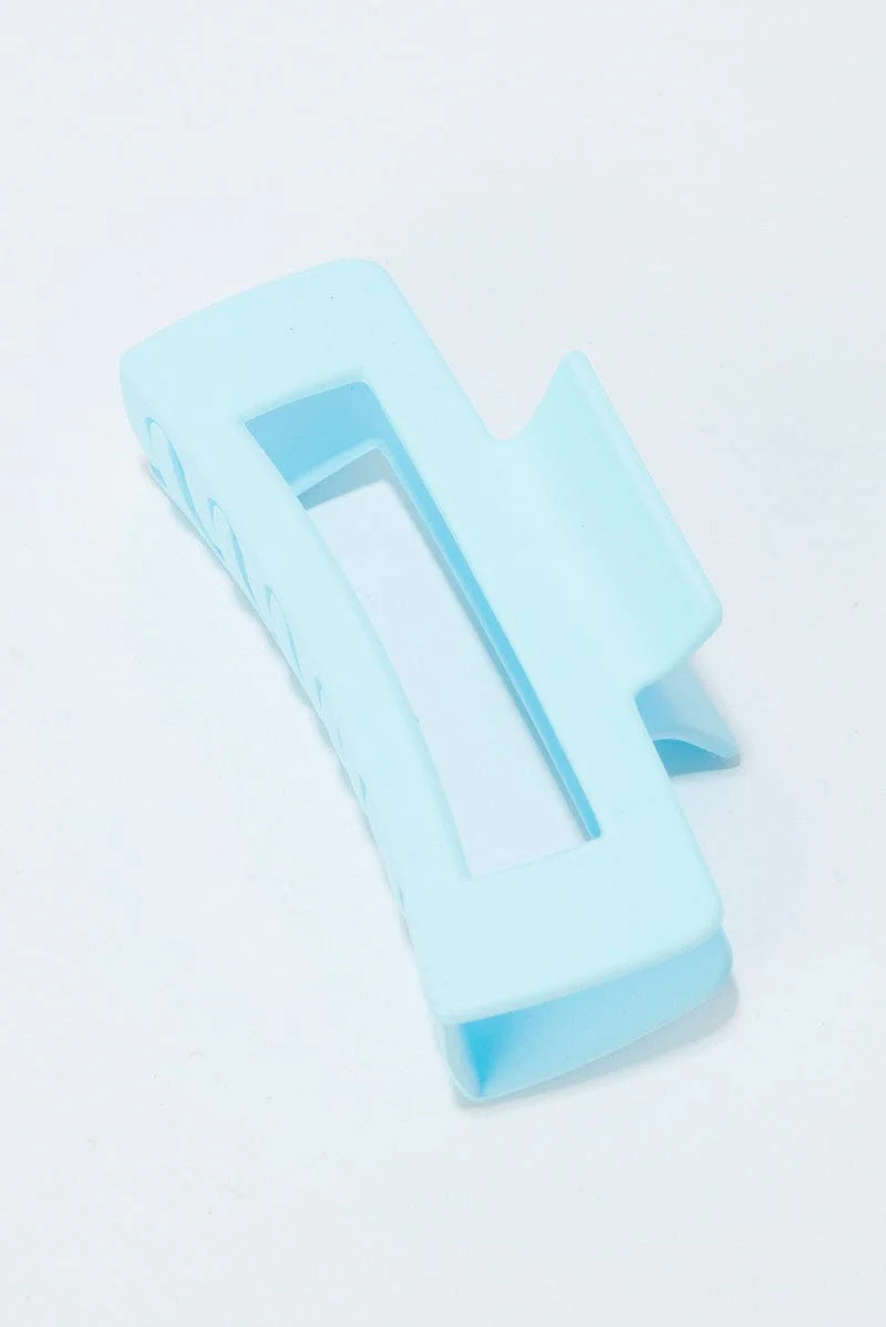 Blue Large Rectangle Claw Clip