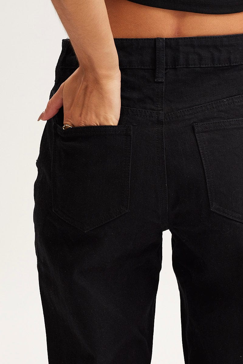 Black High Rise Mom Jeans